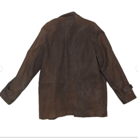 DANIER MEN'S BUTTON DOWN LEATHER  JACKET SIZE MEDIUM REMOVABLE LINER - Picture 6 of 8